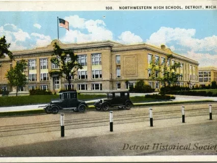 Postcard - Northwestern High School, Detroit, Mich