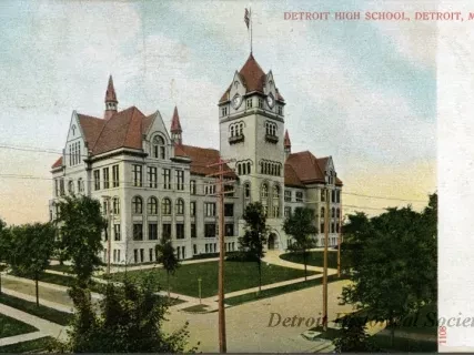 Postcard - Detroit High School, Detroit, Mich.