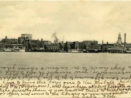 Postcard - Water Front, Detroit, Mich.