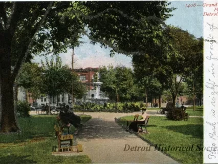 Postcard - Grand Circus Park, Detroit, Mich.