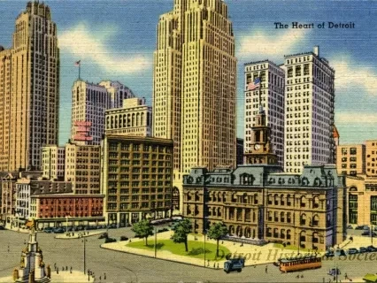 Postcard - The Heart of Detroit