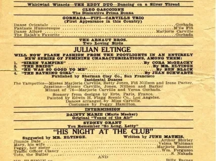 Program, Theater