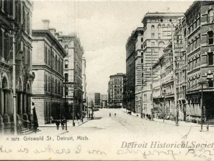 Postcard - Griswold St, Detroit, Mich.