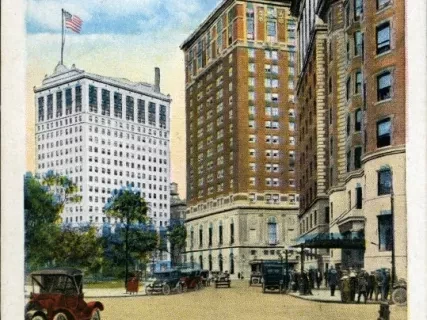 Postcard - Skyscrapers Along Park Boulevard.