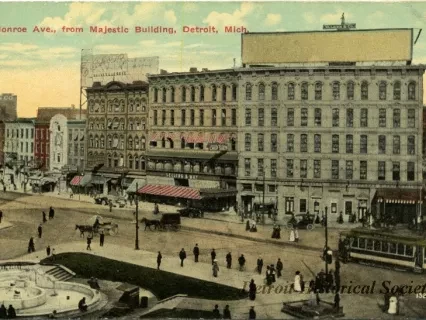 Postcard - Monroe Ave., from Majestic Building, Detroit, Mich.