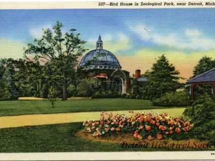 Postcard - Bird House in Zoological Park, near Detroit, Mich.
