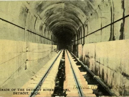 Postcard - Interior of the Detroit River Tunnel, Detroit, Mich.