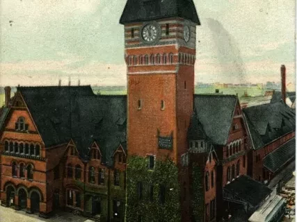 Postcard - Michigan Central R. R. Depot   Detroit, Mich.