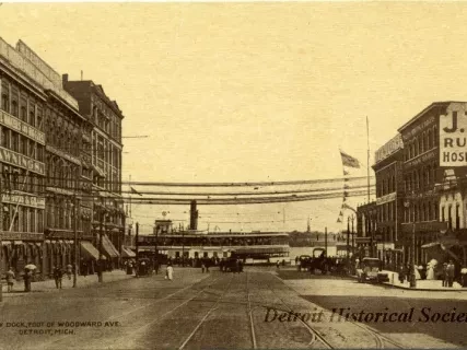 Postcard - Ferry Dock, Foot of Woodward Avenue, Detroit, Mich.