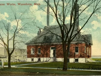 Postcard - Water Works, Wyandotte, Mich.