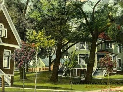 Postcard - Ari E. Woodruff's Residence, Ford, Michigan