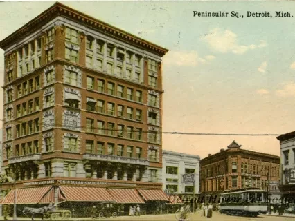 Postcard - Peninsular Sq., Detroit, Mich.