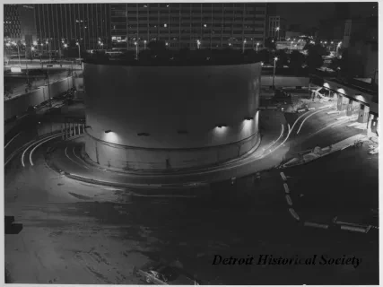 Print, Photographic - Detroit Exit-Entrance of Windsor Tunnel at night looking north