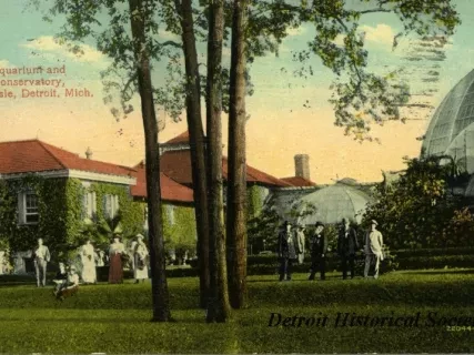 Postcard - Aquarium and Conservatory, Belle Isle, Detroit, Mich.
