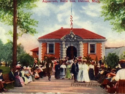 Postcard - Aquarium, Belle Isle, Detroit, Mich.