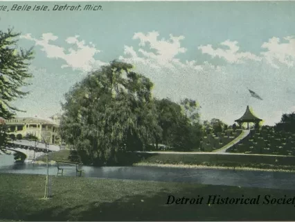 Postcard - Cascade, Belle Isle, Detroit, Mich.