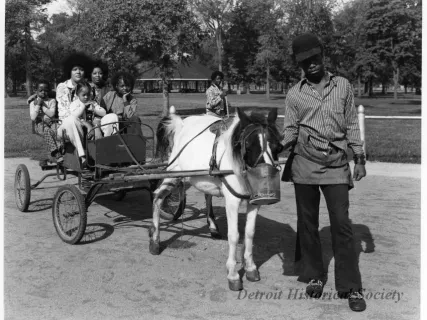 Print, Photographic - Stable Boy with Customers on Horse and Buggy, Belle Isle