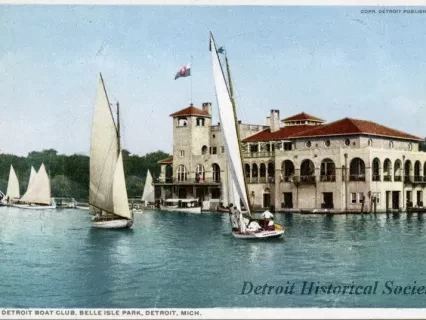 Postcard - Detroit Boat Club, Belle Isle Park, Detroit, Mich.