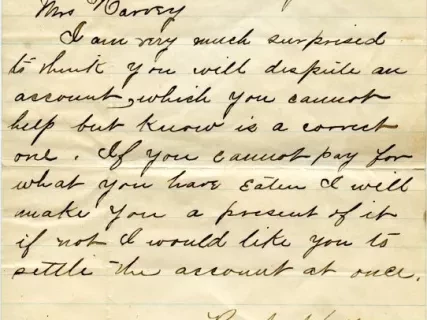 Letter - W. D. Midgley,
Dealer in Choice Family Groceries