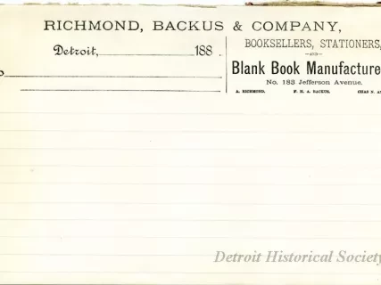 Paper, Letterhead - Richmond, Backus & Company