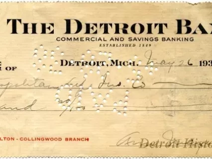Check, Bank - The Detroit Bank