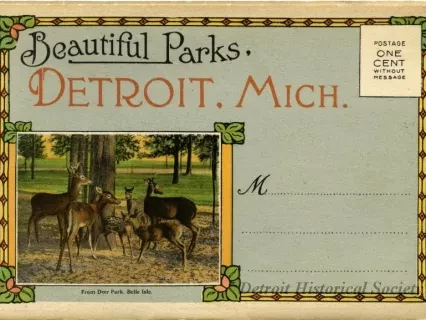 Post Folder - Beautiful Parks, Detroit, Mich.
