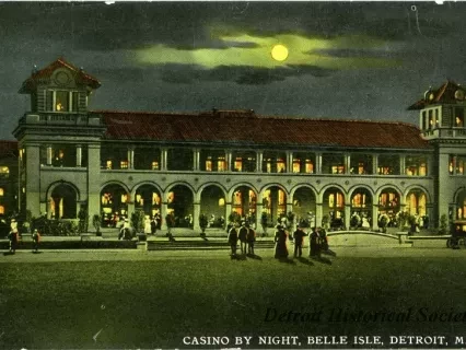 Postcard - Casino by Night, Belle Isle, Detroit, Mich.