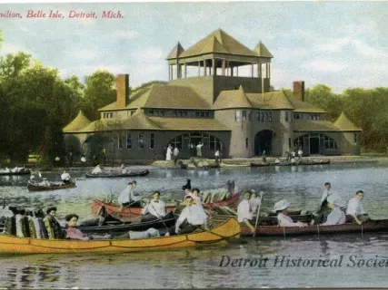 Postcard - Pavilion, Belle Isle, Detroit, Mich.
