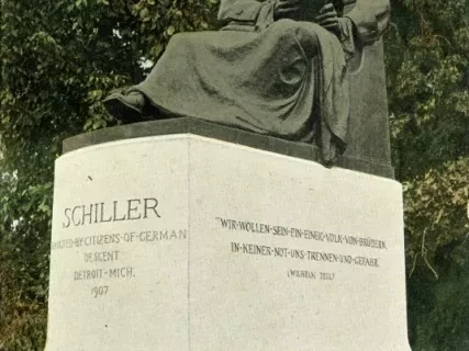 Postcard - Schiller Monument, Belle Isle Park, Detroit, Mich.