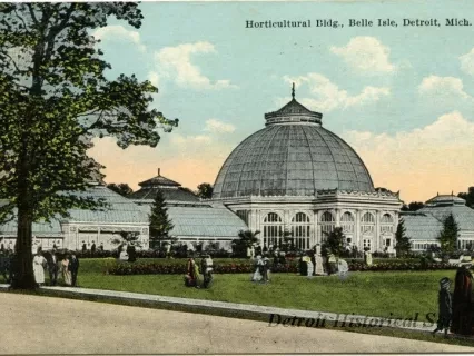 Postcard - Horticultural Bldg., Belle Isle, Detroit, Mich.