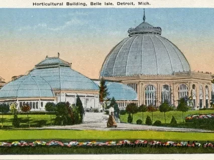 Postcard - Horticultural Building, Belle Isle, Detroit, Mich.