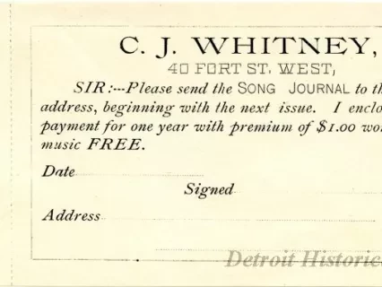 Advertisement - C. J. Whitney
