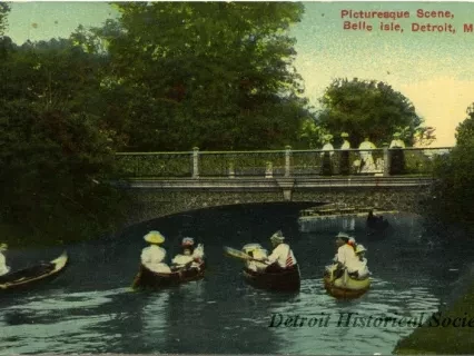 Postcard - Picturesque Scene, Belle Isle, Detroit, Mich.