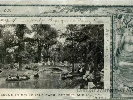Postcard - Scene in Belle Isle Park, Detroit, Mich.