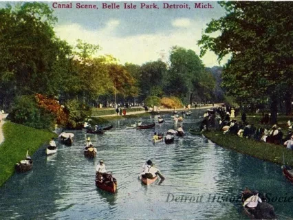 Postcard - Canal Scene, Belle Isle Park, Detroit, Mich.