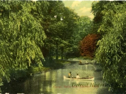 Postcard - Canal, Belle Isle, Detroit, Mich.