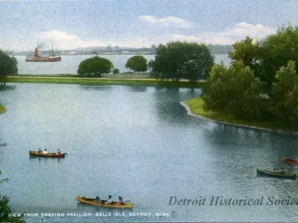 Postcard - View from Skating Pavilion, Belle Isle, Detroit, Mich.
