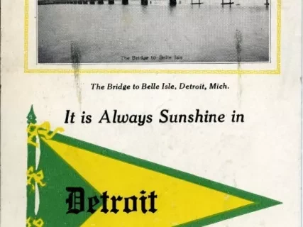 Postcard - The Bridge to Belle Isle, Detroit, Mich.