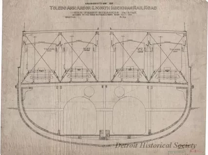 Drawing, Technical - Crossection of 
Toledo, Ann Arbor & North Michigan Railroad 
Car Ferry Steamers No. 1 & No. 2