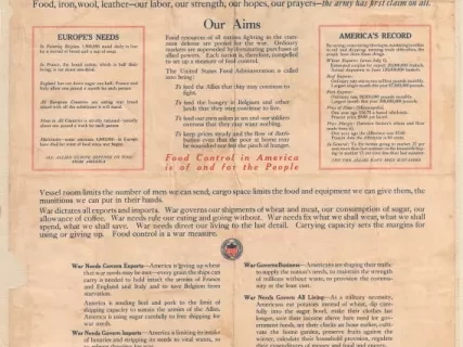 Poster - Food Control is a War Measure