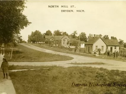 Postcard - North Mill St., Dryden Mich.