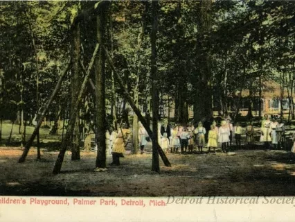 Postcard - Children's Playground, Palmer Park, Detroit, Mich.