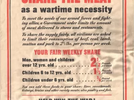 Poster - Americans!
Share the Meat as a Wartime Necessity