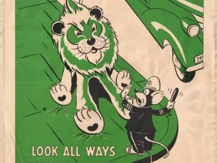 Poster - Watch For Turning Cars,
Look All Ways Before Crossing