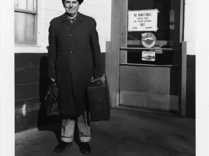 Print, Photographic - Man Waiting for Bus - Pontiac