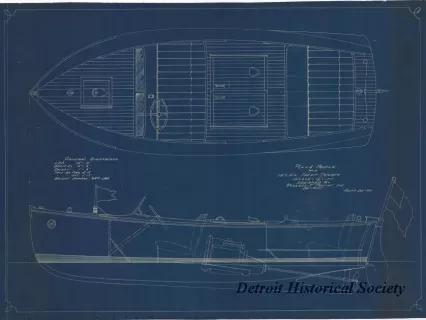 Blueprint - Plan & Profile of a
15' x 5' 6" Yacht Tender