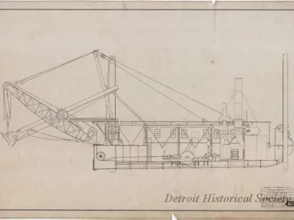 Drawing, Technical - Inboard Profile, 
8 Yd. Dipper Dredge