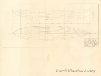 Drawing, Technical - Detroit Harbor Mail Boat, C. F. Bielman, Jr.