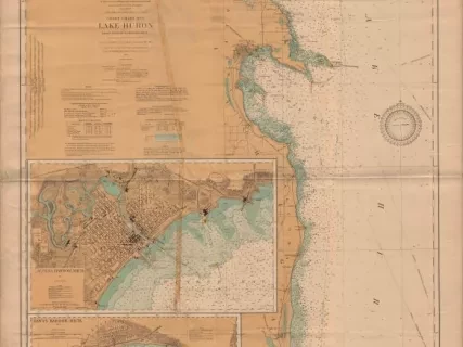 Chart, Navigational - Coast Chart No. 3, Lake Huron 
Tawas Harbor to Rogers [City], Michigan