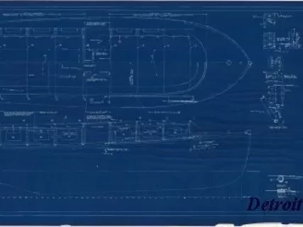 Blueprint - 40' Utility Boat,
Canopy Arrangement & Detail